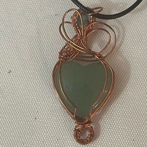 Hand Wired Aventurine Gem with Turqoise Bead
